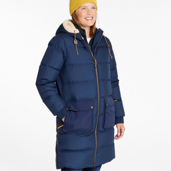 LL Bean Mountain Classic Down Coat, Sherpa-Lined, size XS - Picture 3 of 8